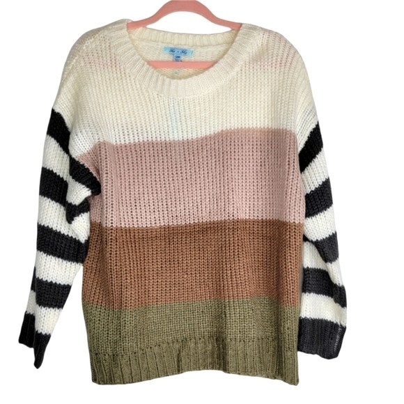 Nwt Long Sleeve Multi Knit Sweater Top - Picture 1 of 1